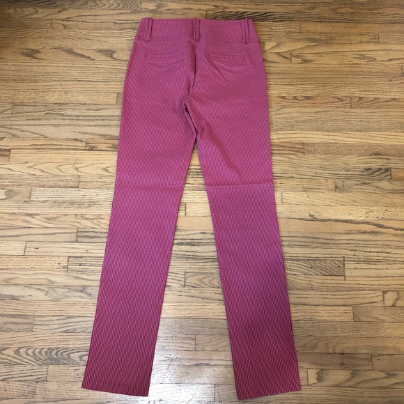 High Waist Slim Fit Pink Polka Dots Work Pants - Picture 4 of 7